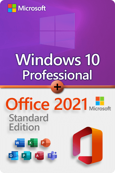 Microsoft Windows 10 Professional + Microsoft Office 2021 Standard Premium license for 5 devices