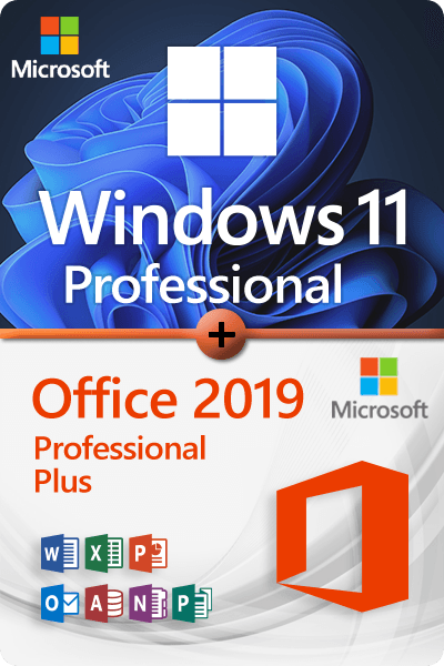 Microsoft Windows 11 Professional + Microsoft Office 2019 Professional Plus Premium license for 5 devices