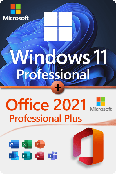 Microsoft Windows 11 Professional + Microsoft Office 2021 Professional Plus Premium license for 5 devices