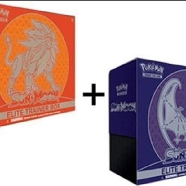 Pokemon TCG Sun & Moon Lunala (Purple) & Solgaleo (Red) Elite Trainers Box Booster Set of 2