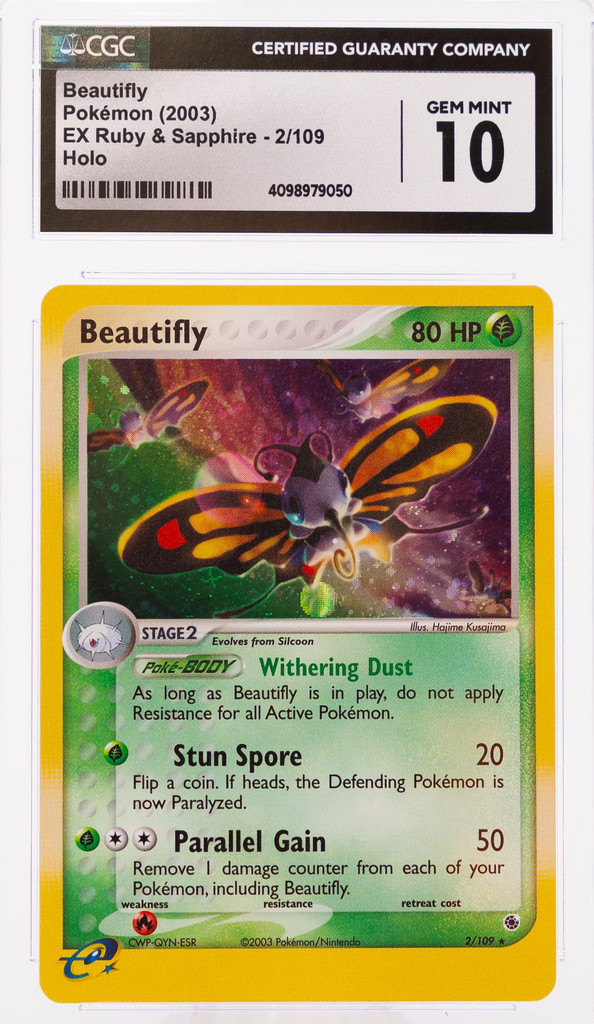 2R7A6722_1024x1024-1.png Beautifly 2/109 EX Ruby & Sapphire Holo - 2003 Pokemon - CGC 10 - Image 1