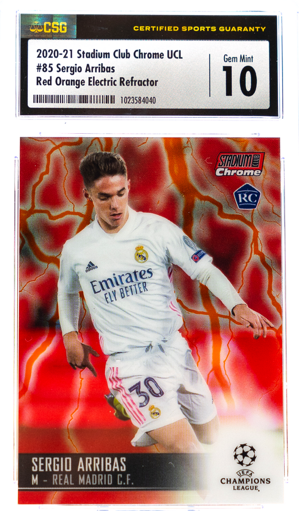 2R7A7087_1024x1024.png 2020-21 Topps Stadium Club Chrome UCL - Sergio Arribas 85 - Red Orange Electric /2 - CSG 10 - Image 1