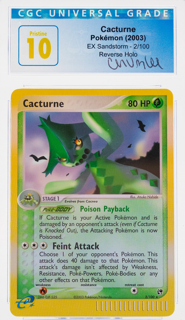 2R7A7369_1024x1024.png Cacturne 2/100 EX Sandstorm Reverse - 2003 Pokemon - Chumlee Collection - CGC 10 - Image 1