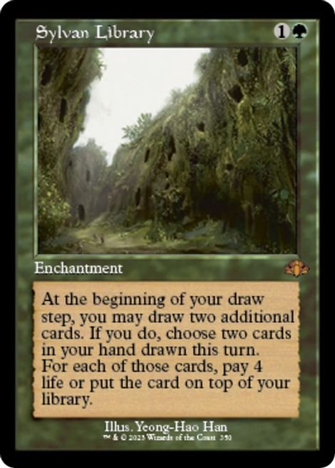 457225_1024x1024.jpg Sylvan Library (Retro Frame) - Dominaria Remastered (DMR) - Image 1
