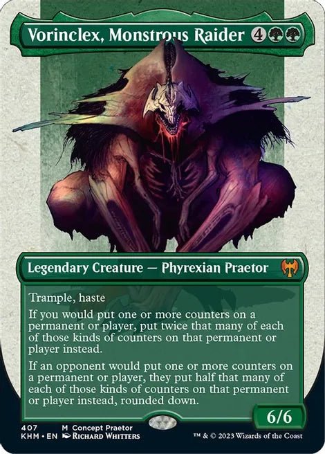 475554_1024x1024-1.jpg Vorinclex, Monstrous Raider (Concept Praetor) (Step-and-Compleat Foil) - Phyrexia: All Will Be One (ONE) - Image 1