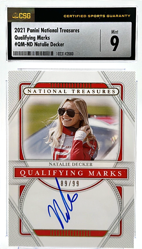 535B4B4F-3B27-42BA-9CBA-12BE40C5740D_1024x1024.png 2021 Panini National Treasures Natalie Decker Qualifying Marks Autograph 89 /99 - CSG 9 AUTO 10 - Image 1