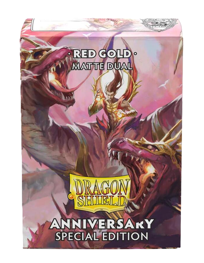 580319_in_1000x1000_13e46da5-269f-4e30-ac8c-d5d7f19a0f44_1024x1024.png Dragon Shield Sleeves: Anniversary Special Edition - Red Gold Dual Matte (Box of 100) - Image 1