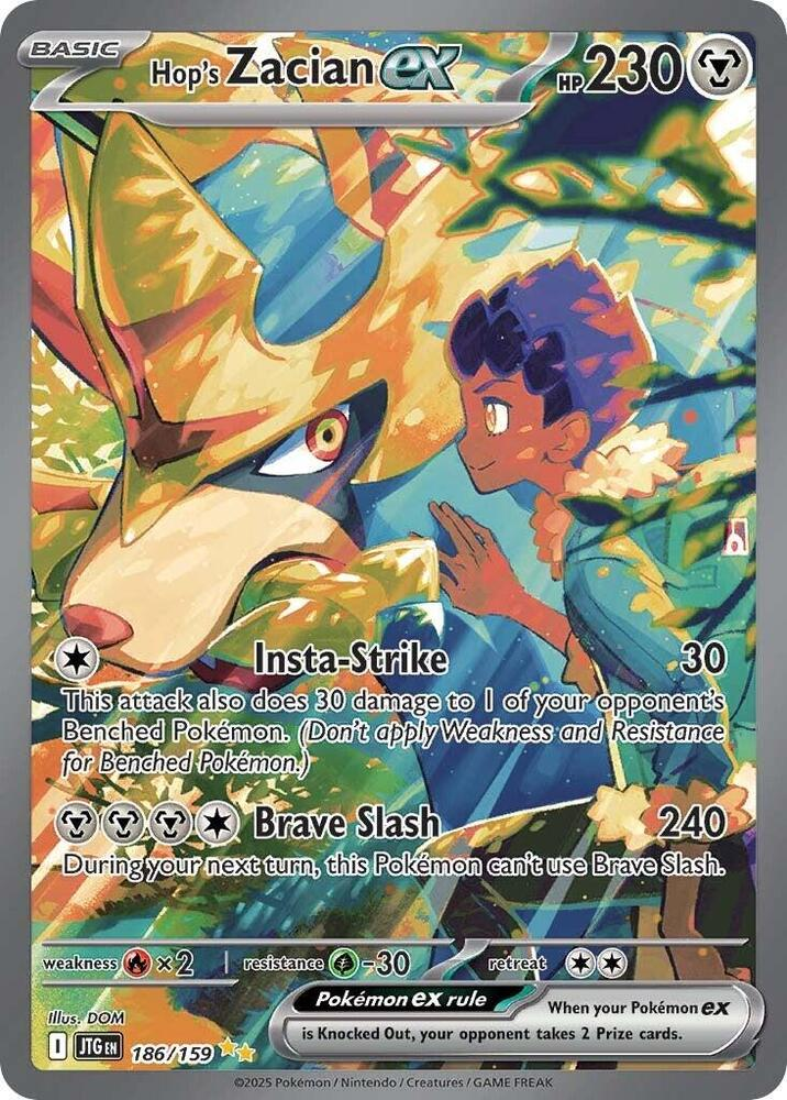 623613_in_1000x1000_6318c798-94a0-4066-8a70-c2c71f9edd37_1024x1024.png Hop's Zacian ex - 186/159 - SV09: Journey Together - Image 1