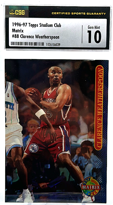 634F29D6-379C-4932-A11E-453A995ABD34_1024x1024-2.png 1996-97 Topps Stadium Club - Clarence Weatherspoon 88 - Matrix - CSG CGC 10 - Image 1