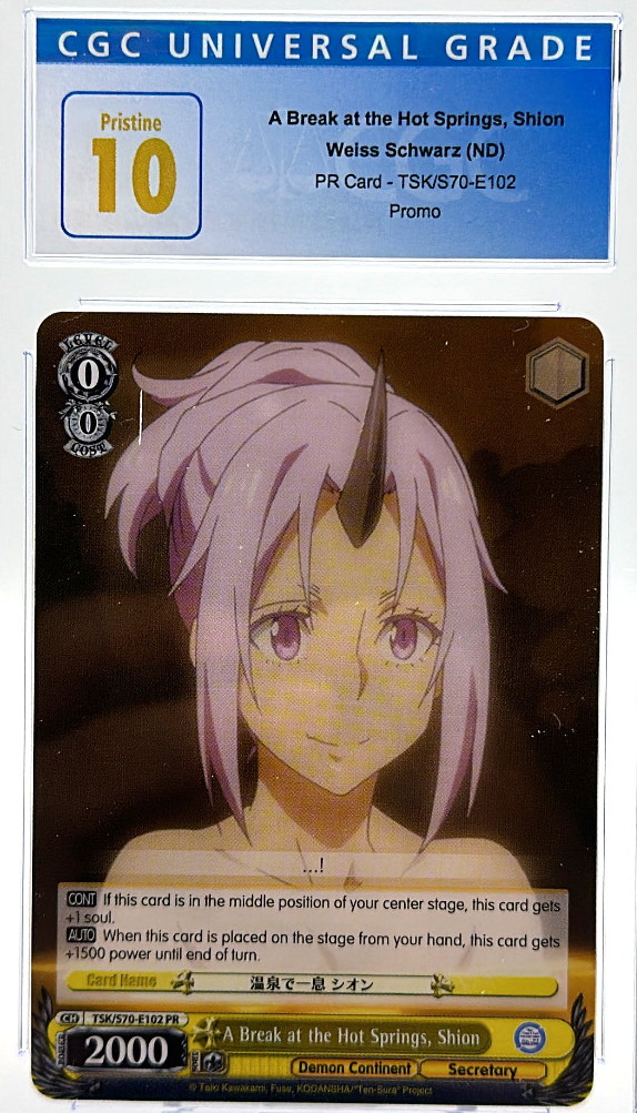 6F651B4C-889C-41B1-9397-175CFBEB689C_1024x1024-1.png A Break at the Hot Springs, Shion TSK/S70-E102 PR Promo - Weiss Schwarz - CGC 10 - Image 1