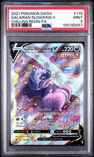 BNGShhcvkEatoLkE1s79bASmall_1024x1024.png Galarian Slowking V 179/198 Chilling Reign - 2021 Pokemon - PSA 9 - Image 1