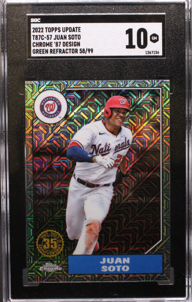 IMG_0752_1024x1024-1.png 2022 Topps Update - Juan Soto T87C-57 - Chrome 87 Design Green /99 - SGC 10 - Image 1