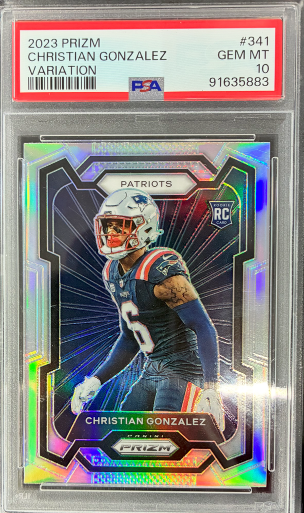 IMG_58832_1024x1024-2.png 2023 Panini Prizm Football Christian Gonzalez #341 Variation Silver PSA 10 - Image 1