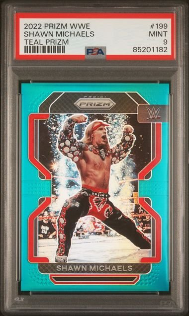 SHAWN_1024x1024-1.jpg 2022 Panini Prizm WWE - Shawn Michaels 199 - Teal /49 - PSA 9 - Image 1