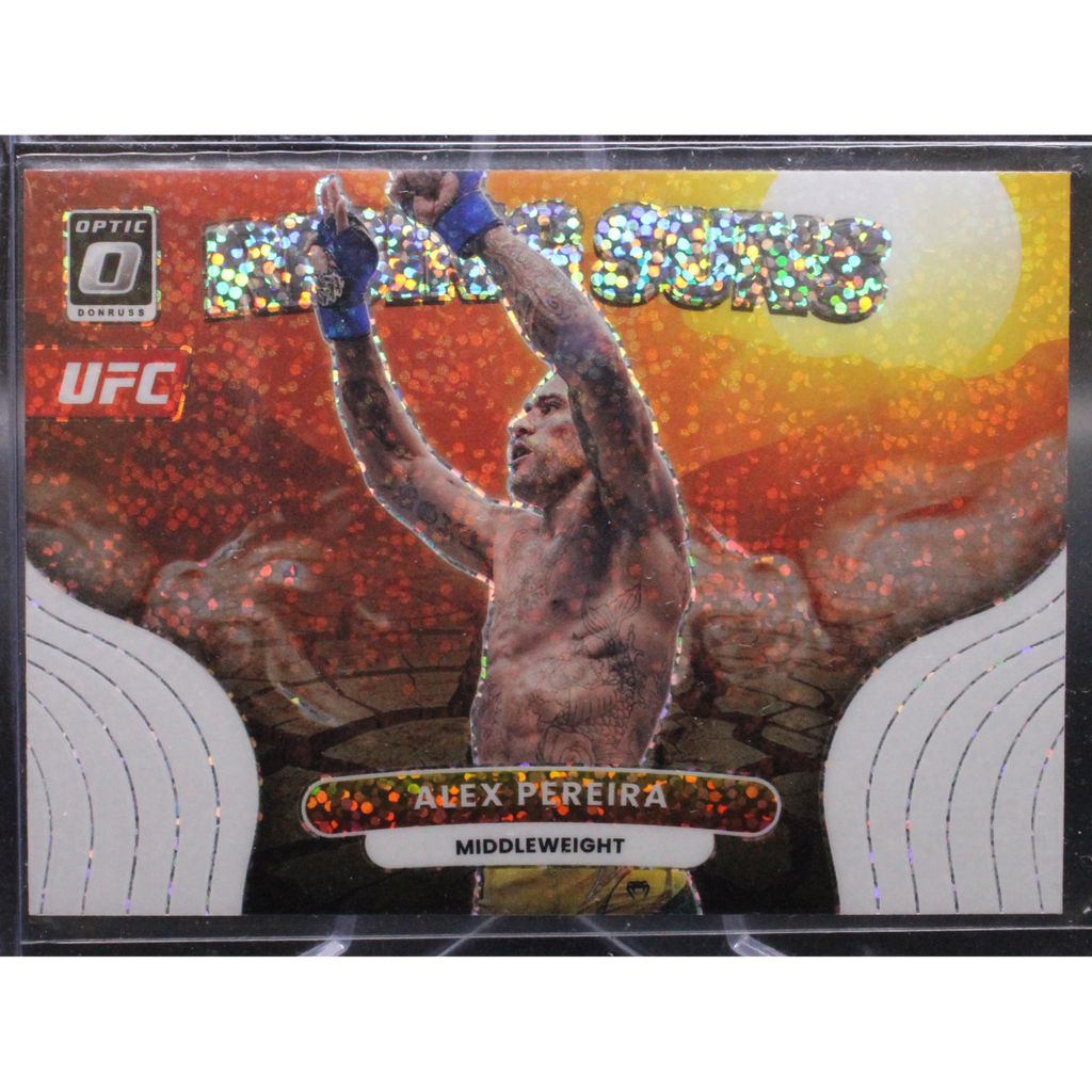 StoreSlabUploads-2024-12-03T145901.014_1024x1024.png 2023 Panini Donruss Optic UFC - Alex Pereira 5 - White Sparkle Rising Sun - Image 1