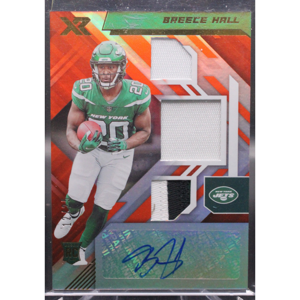 StoreSlabUploads-2024-12-03T153205.074_1024x1024.png 2022 Panini Xr Football - Breece Hall 214 - Orange RPA /25 - Image 1