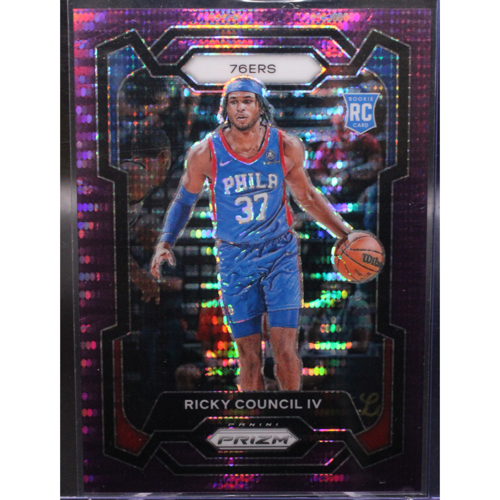 StoreSlabUploads-2025-01-01T112640.416_1024x1024-1.png 2023 Panini Prizm Basketball - Ricky Council IV 294 - Purple Pulsar /35 - Image 1