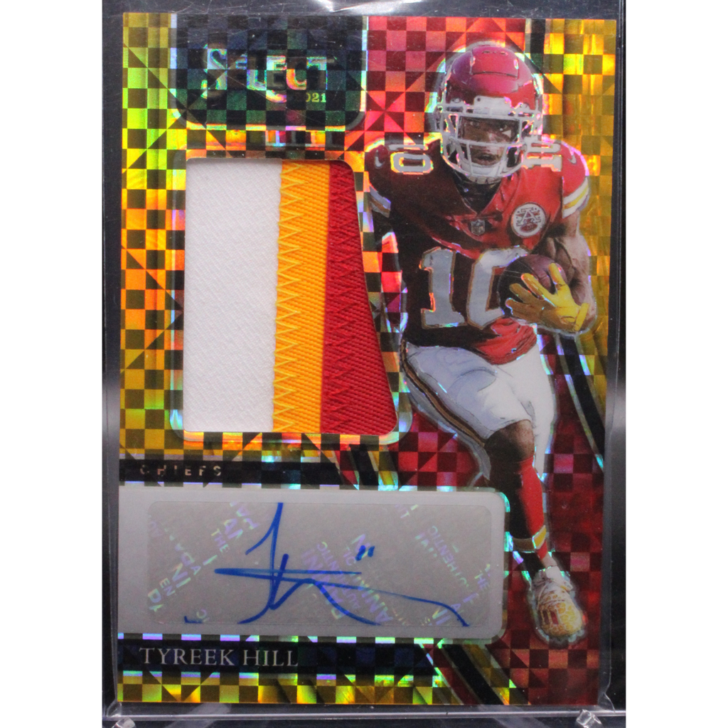 StoreSlabUploads-2025-03-17T144908.245_1024x1024-1.png 2021 Panini Select Football - Tyreek Hill jus-thi - Gold Patch Auto /10 - Image 1
