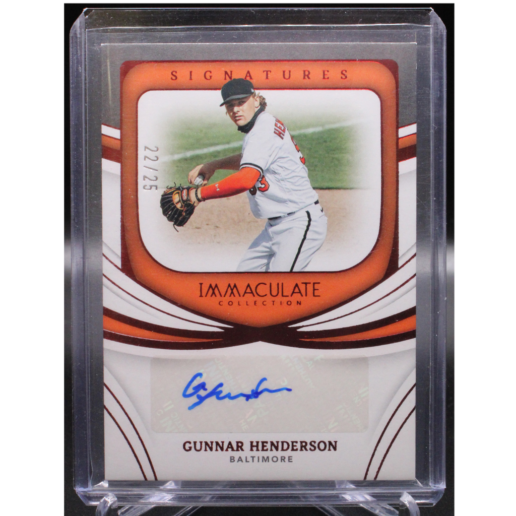 StoreSlabUploads_39_1024x1024.png 2022 Panini Immaculate - Gunnar Henderson IS-GH - Red Auto /25 - Image 1