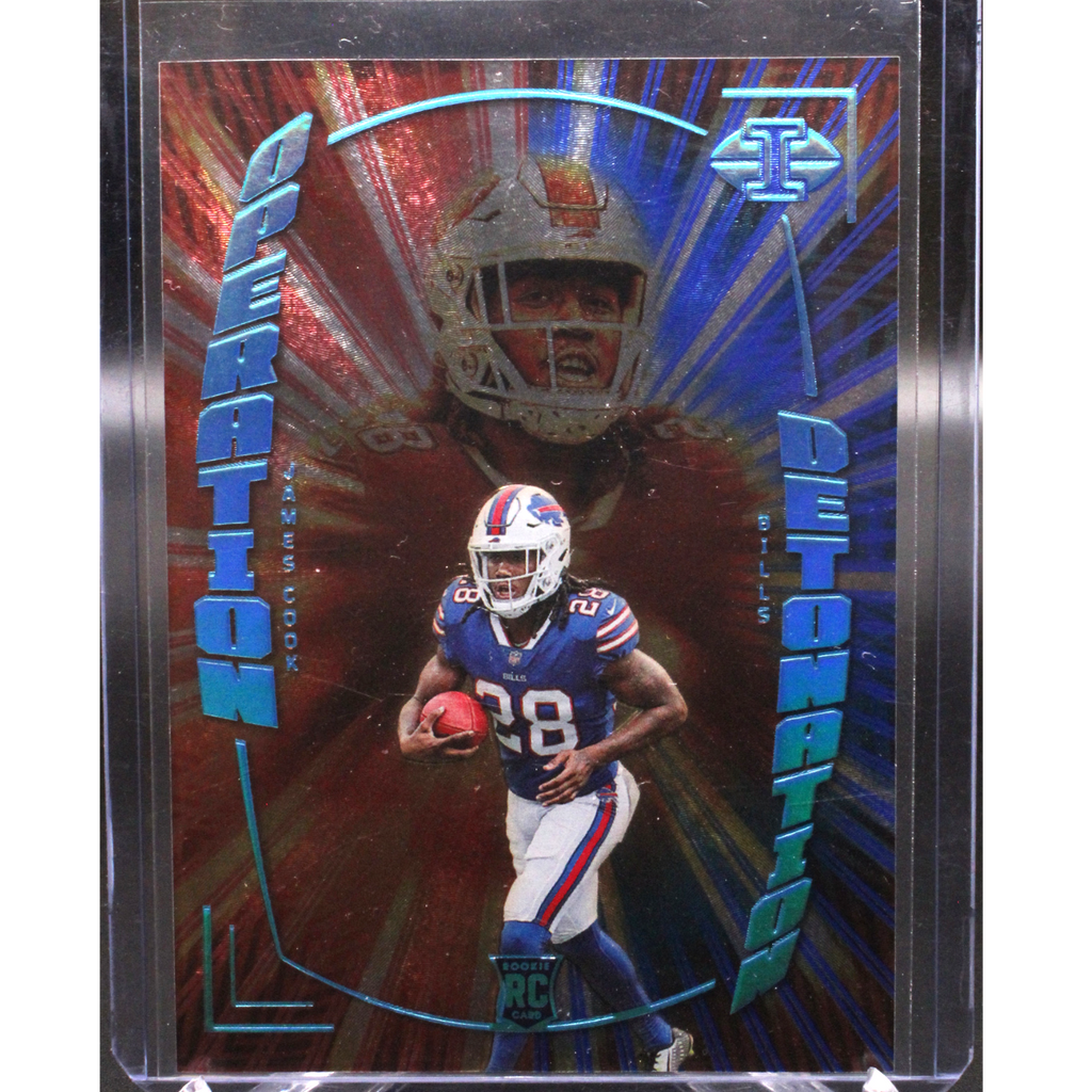 StoreSlabUploads_4_db535050-4555-4c6f-8d4d-6e513e222d2b_1024x1024.png 2022 Panini Illusions Football - James Cook 0D-26 - Rookie Operation Red & Blue /10 - Image 1