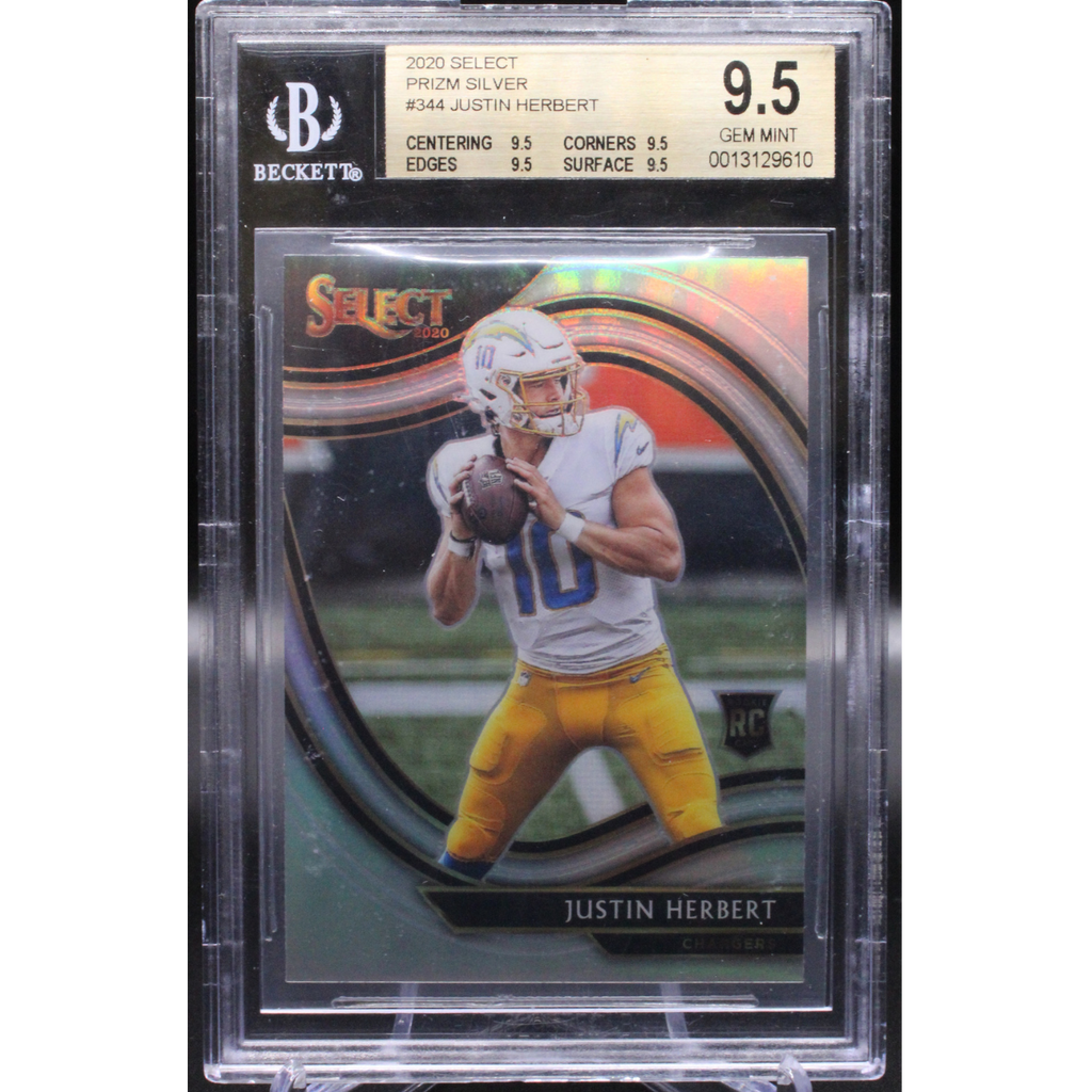StoreSlabUploads_82_1024x1024-1.png 2020 Panini Select - Justin Herbert - Silver Field Level- BGS 9.5 - Image 1