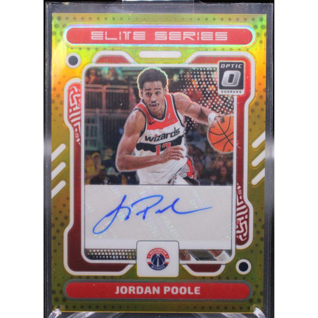StoreSlabUploads_90_1024x1024-1.png 2023-24 Panini Donruss Optic Basketball - Jordan Poole ESS-PLE - Elite Series Auto Gold /10 - Image 1