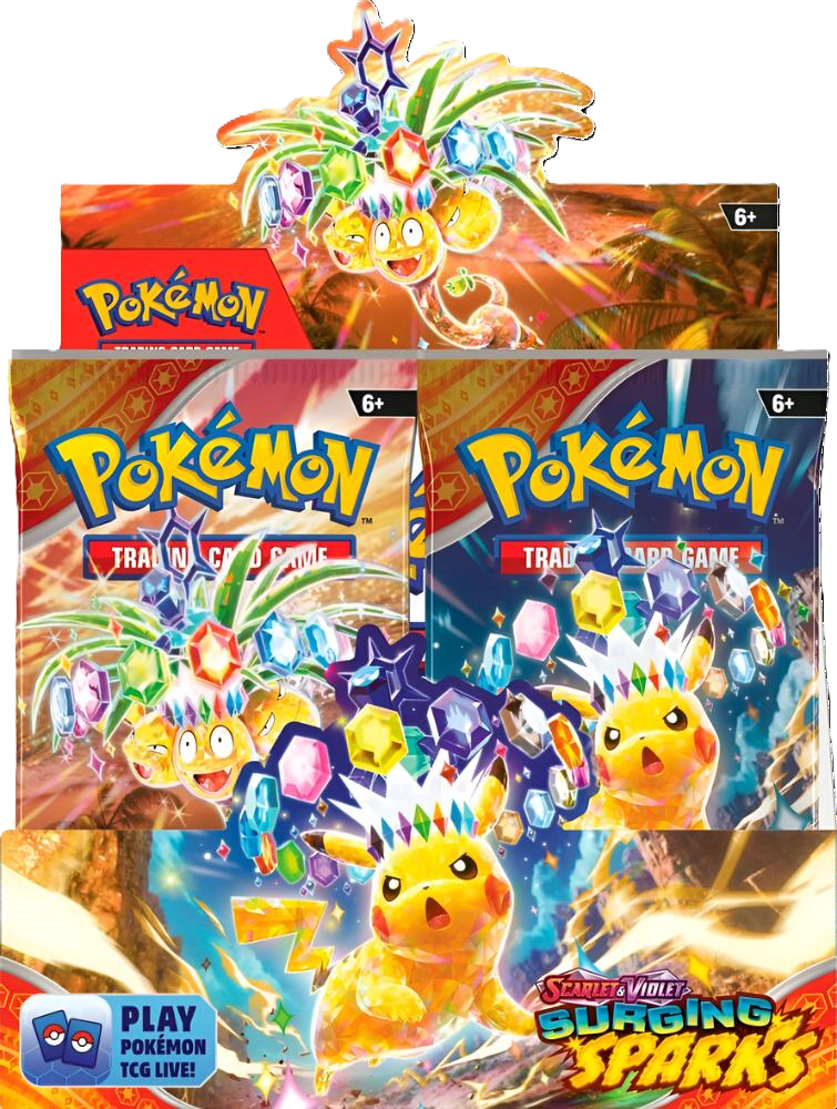 SurgingSparksBoosterBox_feb39ce2-8d6c-4d49-94dc-a88a89c58551_1024x1024.png Scarlet & Violet - Surging Sparks Booster Box - Pokemon TCG - Image 1