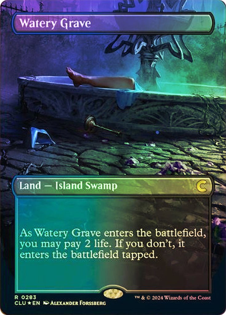 WateryGrave__51630_1024x1024.jpg Watery Grave (Borderless) - Ravnica: Clue Edition (CLU) - Image 1