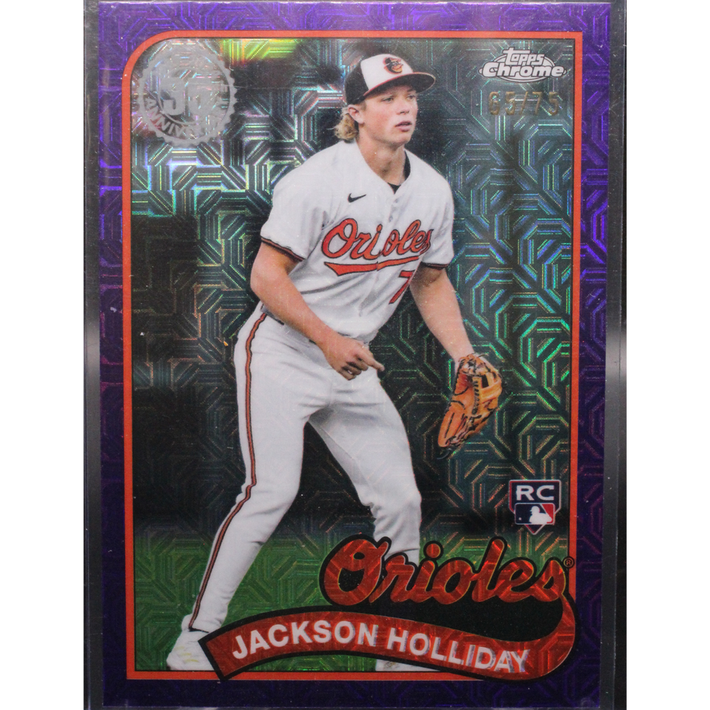WebsiteImageUploads_2_1024x1024.png 2024 Topps Update Chrome Silver Pack - Jackson Holliday T89CU-62 - Update 35th Anniversary Purple /75 - Image 1
