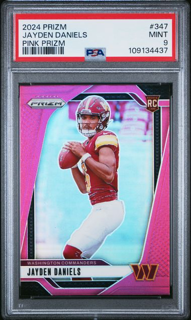 XZhdsKiZpkiRzf-6v58tHQSmall_1024x1024.png 2024 Panini Prizm Football - Jayden Daniels 347 - Pink - PSA 9 - Image 1