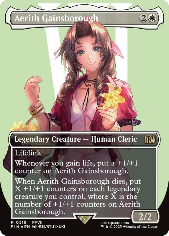 aerithfoil_1024x1024-1.png Aerith Gainsborough (Borderless) (Surge Foil) - Final Fantasy (FIN) - Image 1