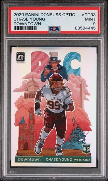 chase_a265735d-09cb-44b7-bafc-6e15237cfb47_1024x1024.jpg 2020 Donruss Optic - Chase Young DT-33 - Downtown - PSA 9 - Image 1