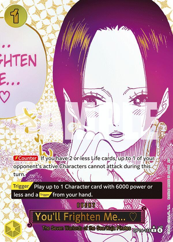 frighten_1024x1024.png You'll Frighten Me... (Alternate Art) - The Azure Sea's Seven (OP14) - Image 1