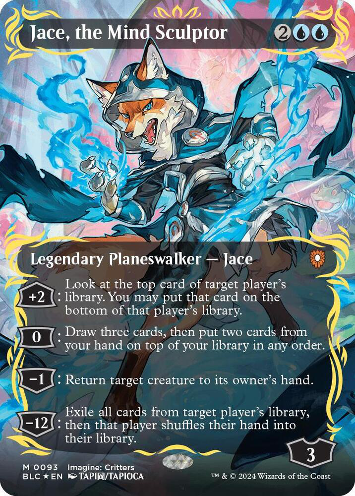 jaceblb_1024x1024-1.png Jace, the Mind Sculptor (Borderless) (Raised Foil) - Commander: Bloomburrow (BLC) - Image 1