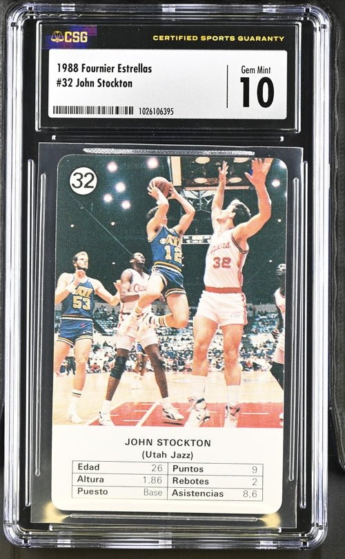 john1_1024x1024-2.jpg 1988 Fournier Estrellas John Stockton No. 32 - CSG CGC 10 - Image 1