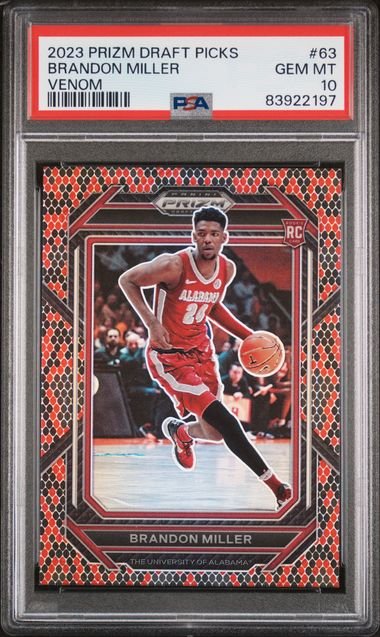 miller_1024x1024-1.jpg 2023 Panini Prizm Draft Picks - Brandon Miller 63 - Venom - PSA 10 - Image 1