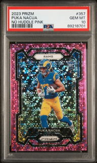 pukaSmall_1024x1024.png 2023 Panini Prizm Football - Puka Nacua 357 - No Huddle Pink /15 - PSA 10 - Image 1