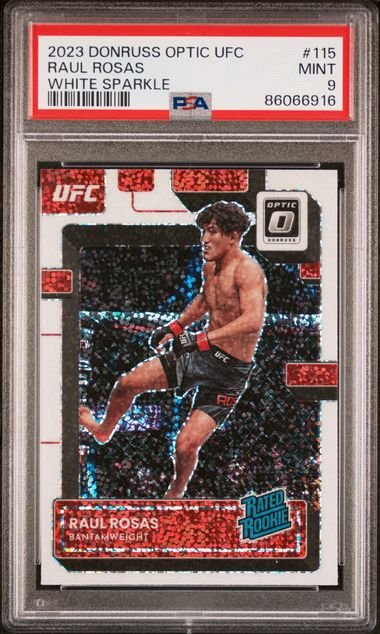 rosas_1024x1024-1.jpg 2023 Panini Donruss Optic UFC - Raul Rosas 115 - White sparkle - PSA 9 - Image 1