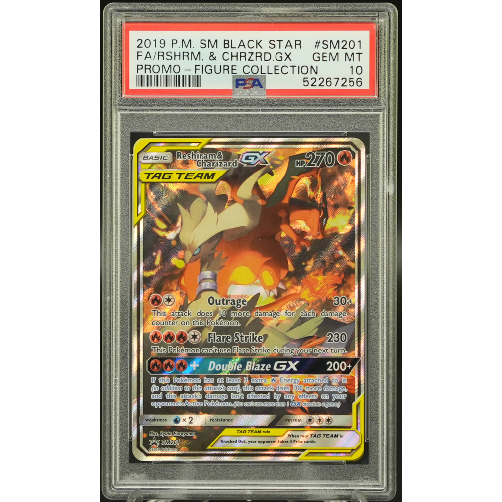 websiteimages-2025-08-08T141924.856_1024x1024-1.png Reshiram & Charizard GX SM201 Figure Collection Promo - 2019 Pokemon - PSA 10 - Image 1