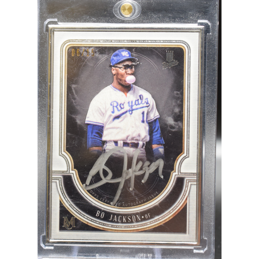 websiteimages_1_5b3c032e-abd2-44ab-af98-9bd6f104455e_1024x1024.png 2018 Topps Museum Collection - Bo Jackson MFA-BJ - Framed Auto /15 - Image 1