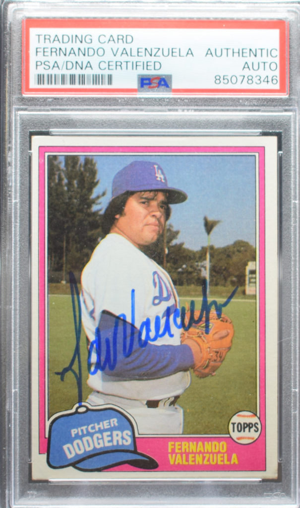 websiteimages_1_abf3b083-86dd-43da-a777-7188db457517_1024x1024-1.png 1981 Topps Baseball - Fernando Valenzuela 850 - PSA Authentic Auto - Image 1