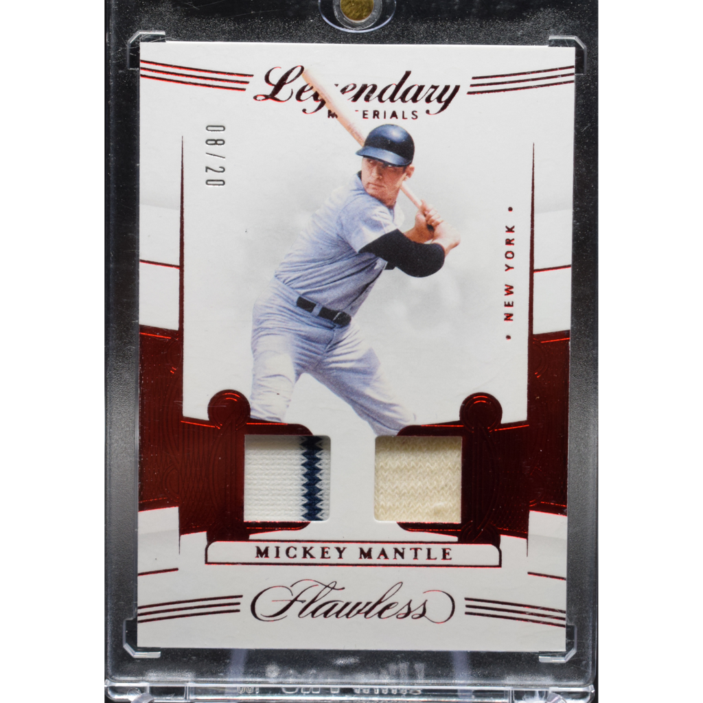 websiteimages_3_93c11640-c9b4-4709-af5d-0e66c937c9ba_1024x1024.png 2020 Panini Flawless Baseball - Mickey Mantle LM-MM - Legendary Materials Red /20 - Image 1