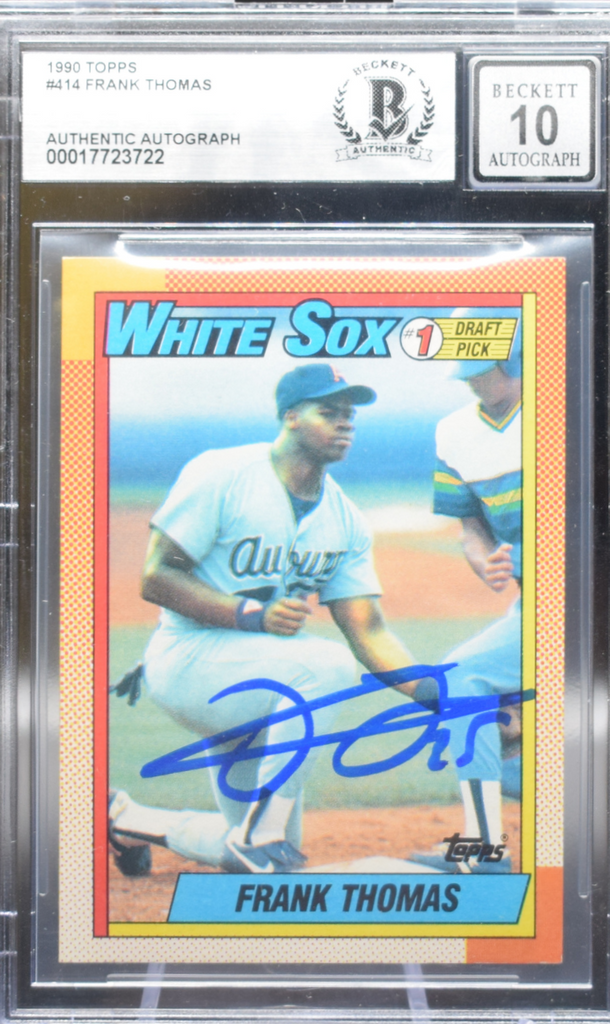 websiteimages_5_71abb3e7-9d12-4e74-b1a6-897191ad3a9f_1_1024x1024-2.png 1990 Topps - Frank Thomas #414 - Authentic Autograph - Beckett 10 - Image 1