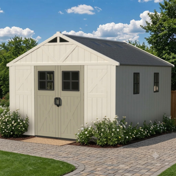 patiowell-10×12-ft-outdoor-storage-shed-with-floor-and-lockable-door-all-weather-plastic-shed-garden-shed-with-skylight-and-multiple-windows-for-backyard-patio-lawn-beige-main